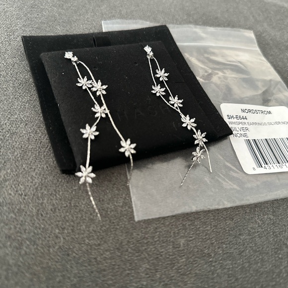 Nordstrom Shashi Whisper Earrings Silver NWT - Picture 6 of 6